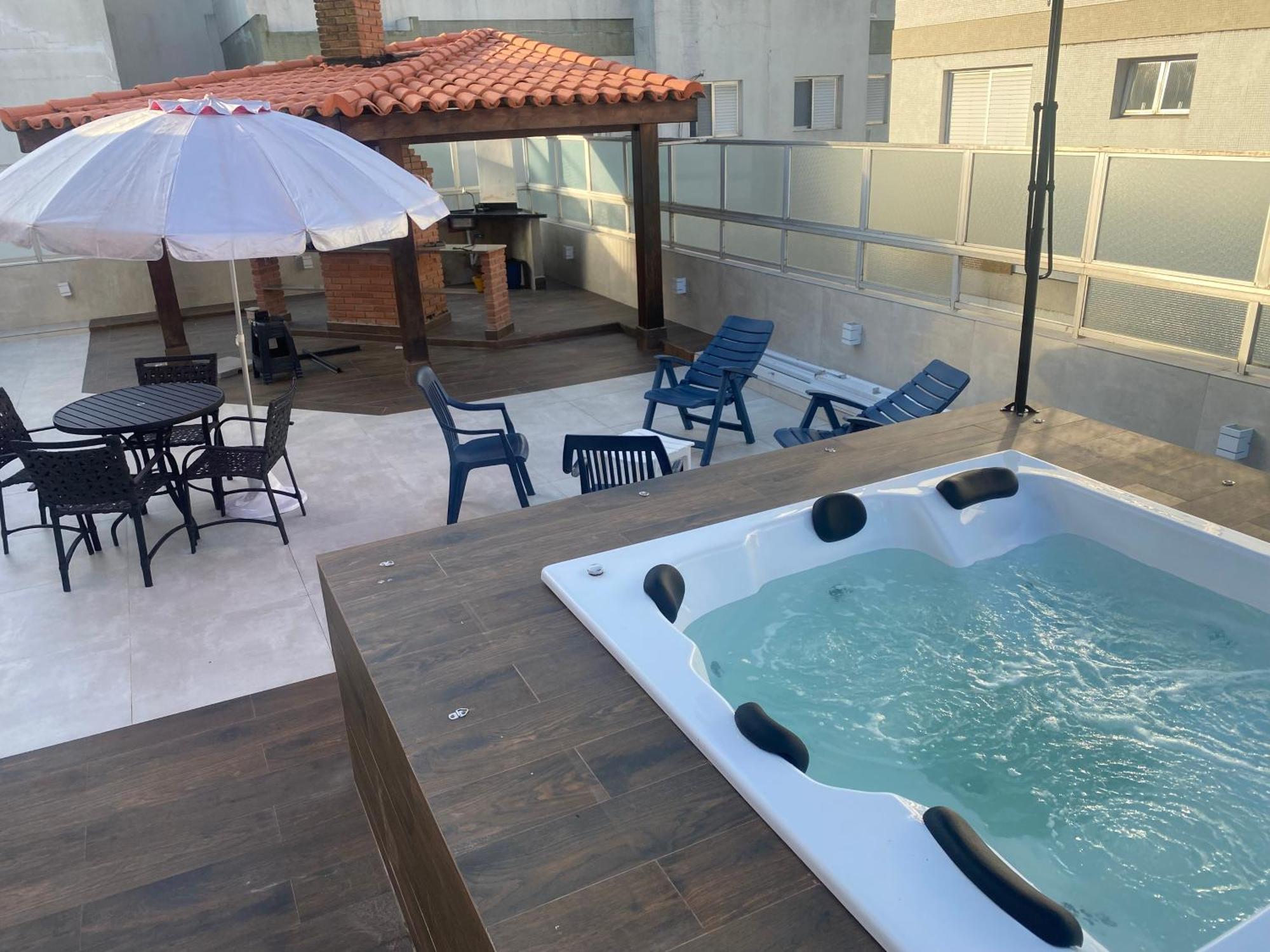 Cobertura Guaruja Apto Com Jacuzzi E Churrasqueira ภายนอก รูปภาพ